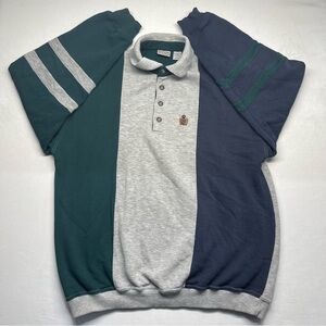 Vintage 90s Men’s Bugle Boys Collard Colorblock Pullover Sweatshirt Size XL